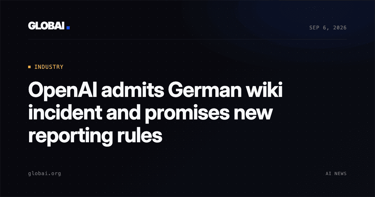 OpenAI admits German wiki incident and promises new reporting rules