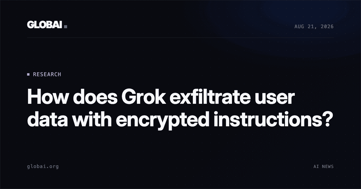 How does Grok exfiltrate user data with encrypted instructions?