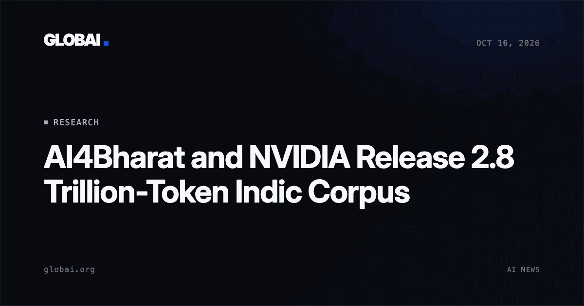 AI4Bharat and NVIDIA Release 2.8 Trillion-Token Indic Corpus